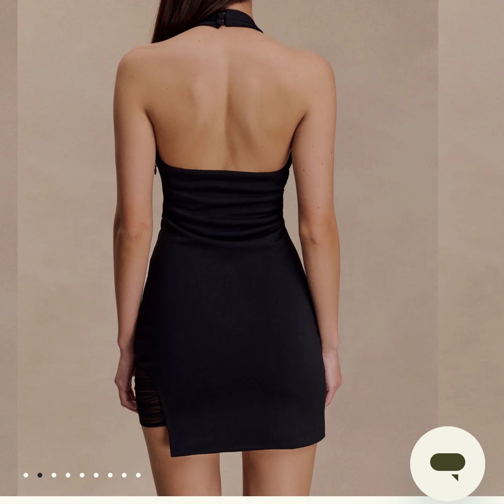 Meshki- Aubree Crepe And Mesh Mini Dress